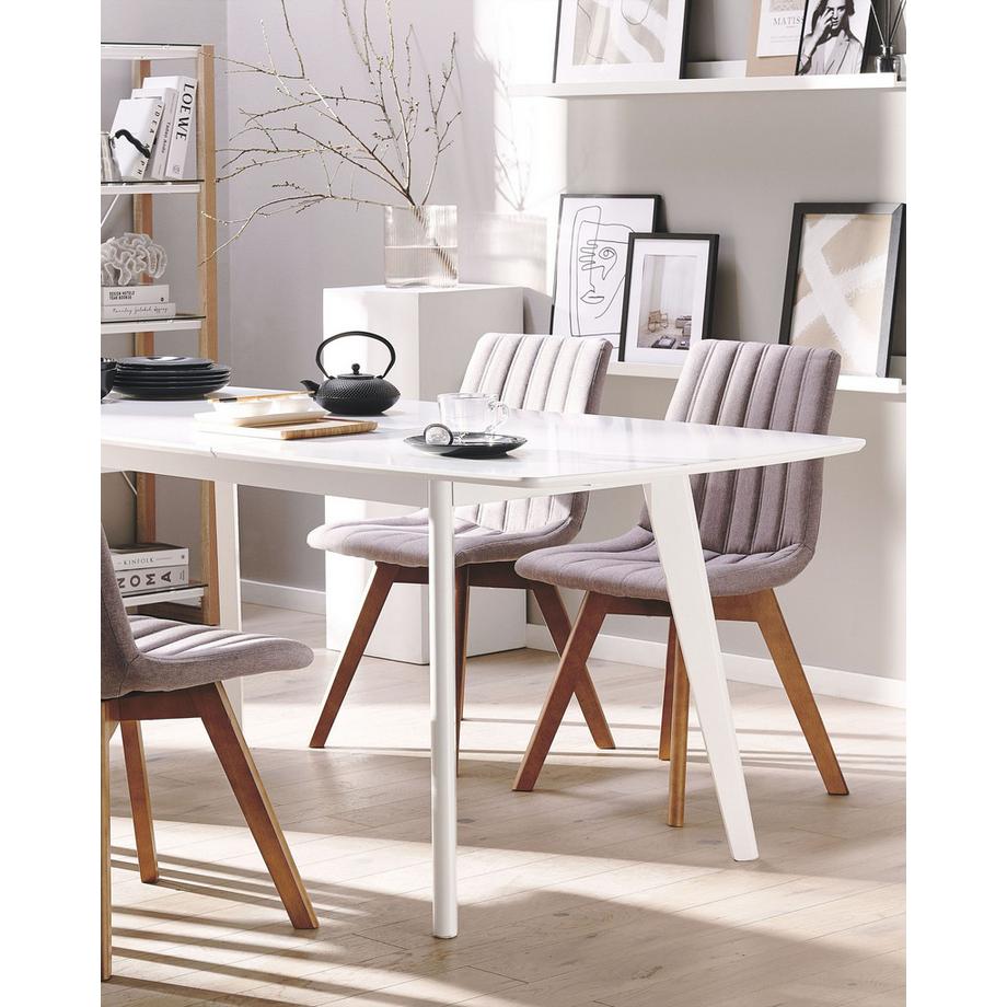 Beliani Lot de 2 chaises de salle à manger en Tissu Rétro CALGARY  