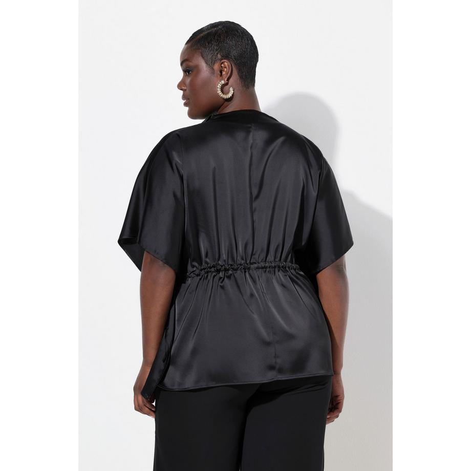 Ulla Popken Blouse Oversize Col Bénitier Manches Courtes  
