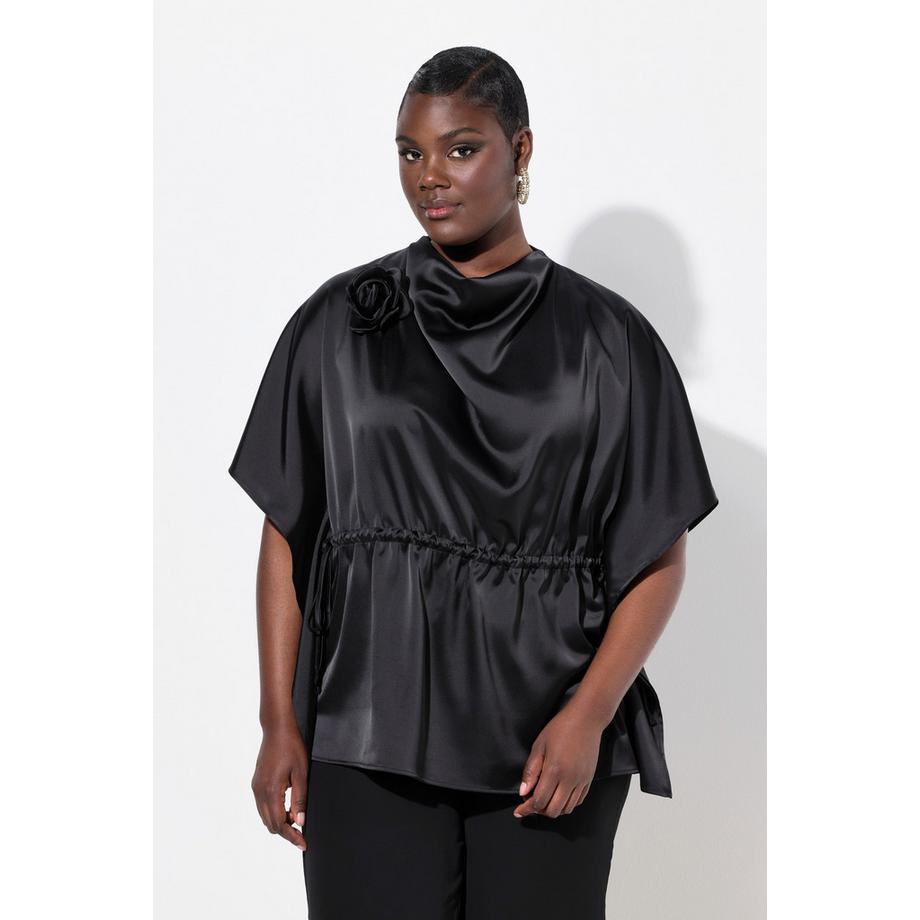 Ulla Popken Blouse Oversize Col Bénitier Manches Courtes  