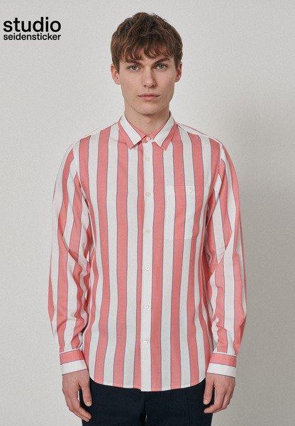 Image of Casual Hemd Regular Fit Fit Langarm Streifen Herren Pink M