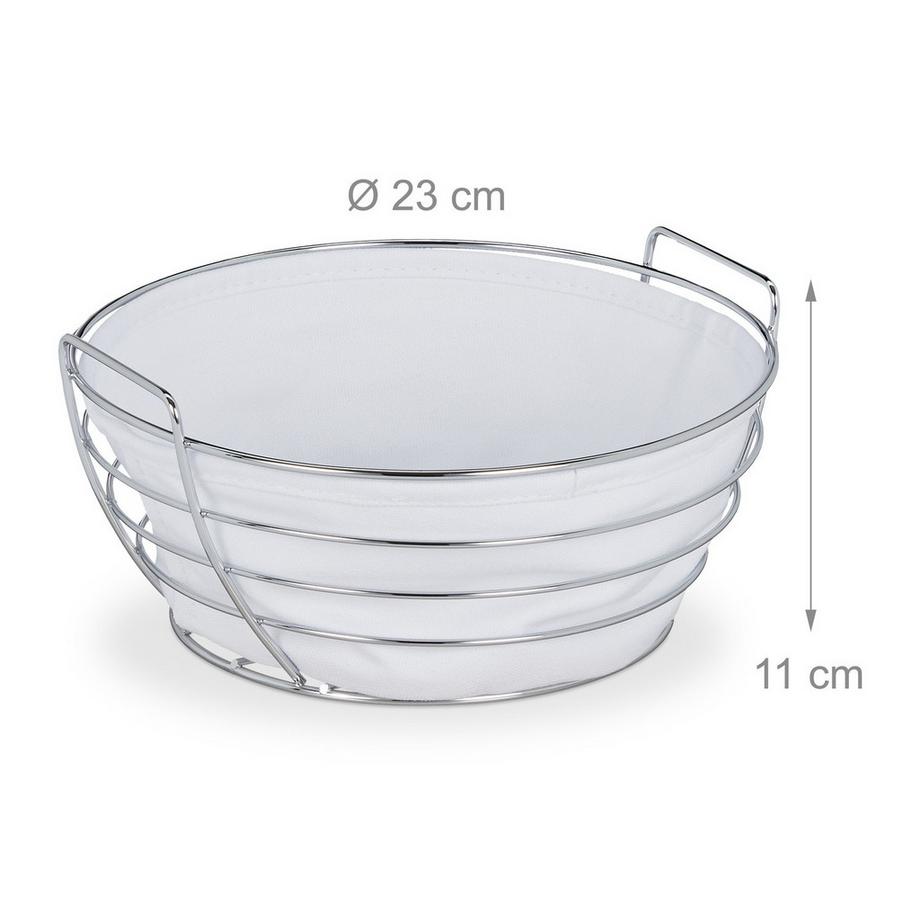 B2X Cestino rotondo in metallo per il pane con coperchio  