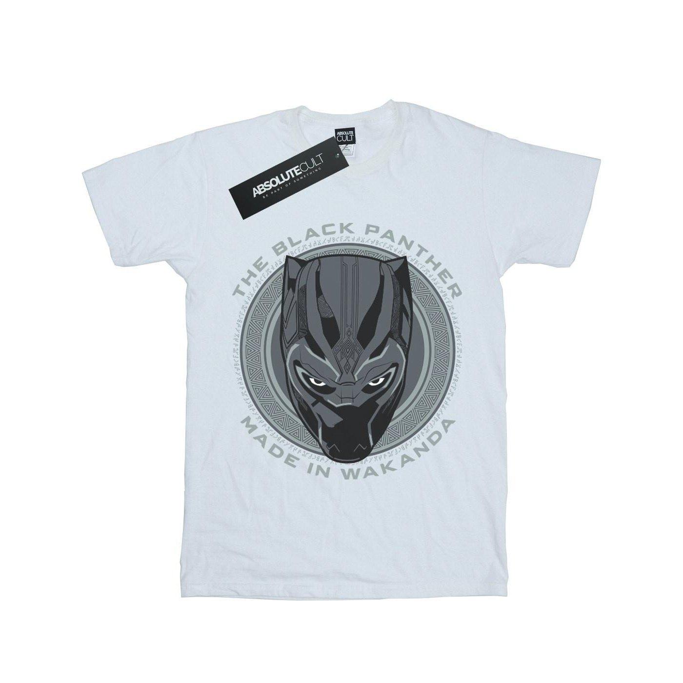 Image of Black Panther Made In Wakanda Tshirt Unisex Weiss 152-158