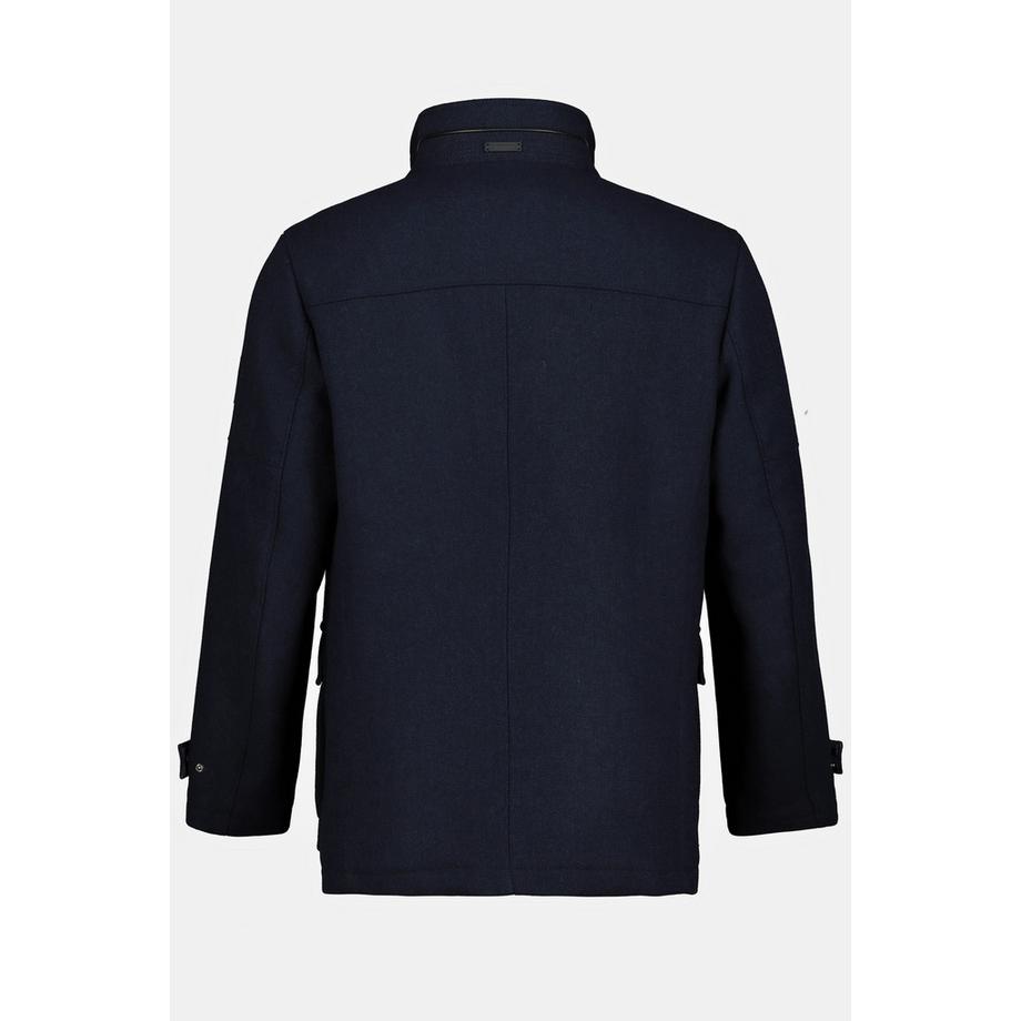 JP1880 Giacca Misto Lana Idrorepellente Inserto Spina di Pesce Collo Alto  