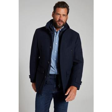 Veste en laine# mélangée déperlante avec empiècement à chevrons et col montant