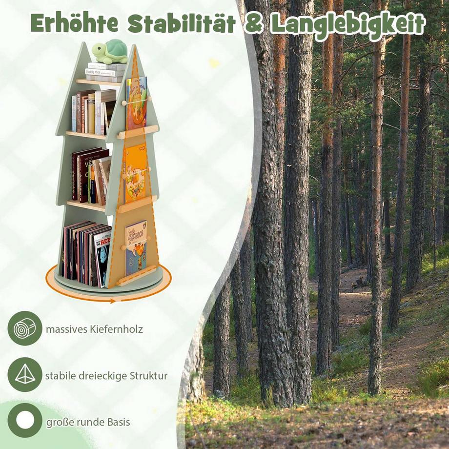 Northix Drehbares Kinderbücherregal, 4-stufig  