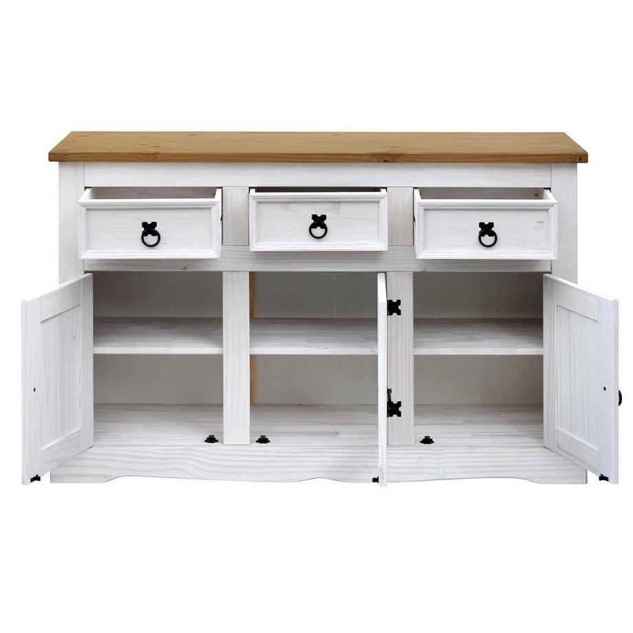 mutoni Sideboard Planta Kiefer weiss 130x45  