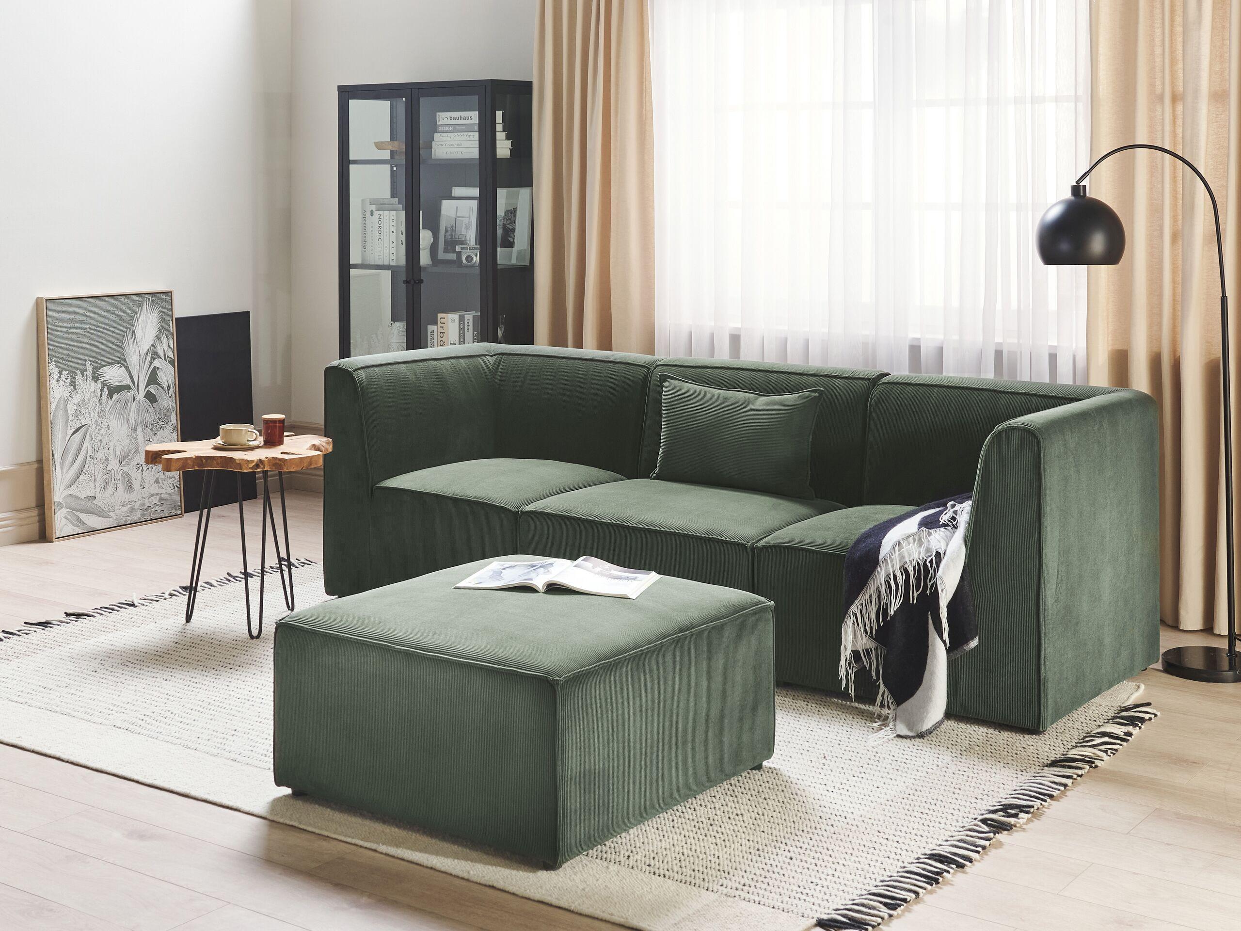 Beliani Sofa mit Ottomane aus Cord Modern LEMVIG  