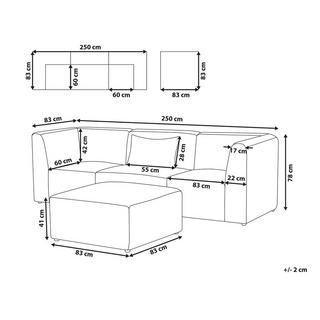 Beliani Canapé avec pouf en Velours côtelé Moderne LEMVIG  