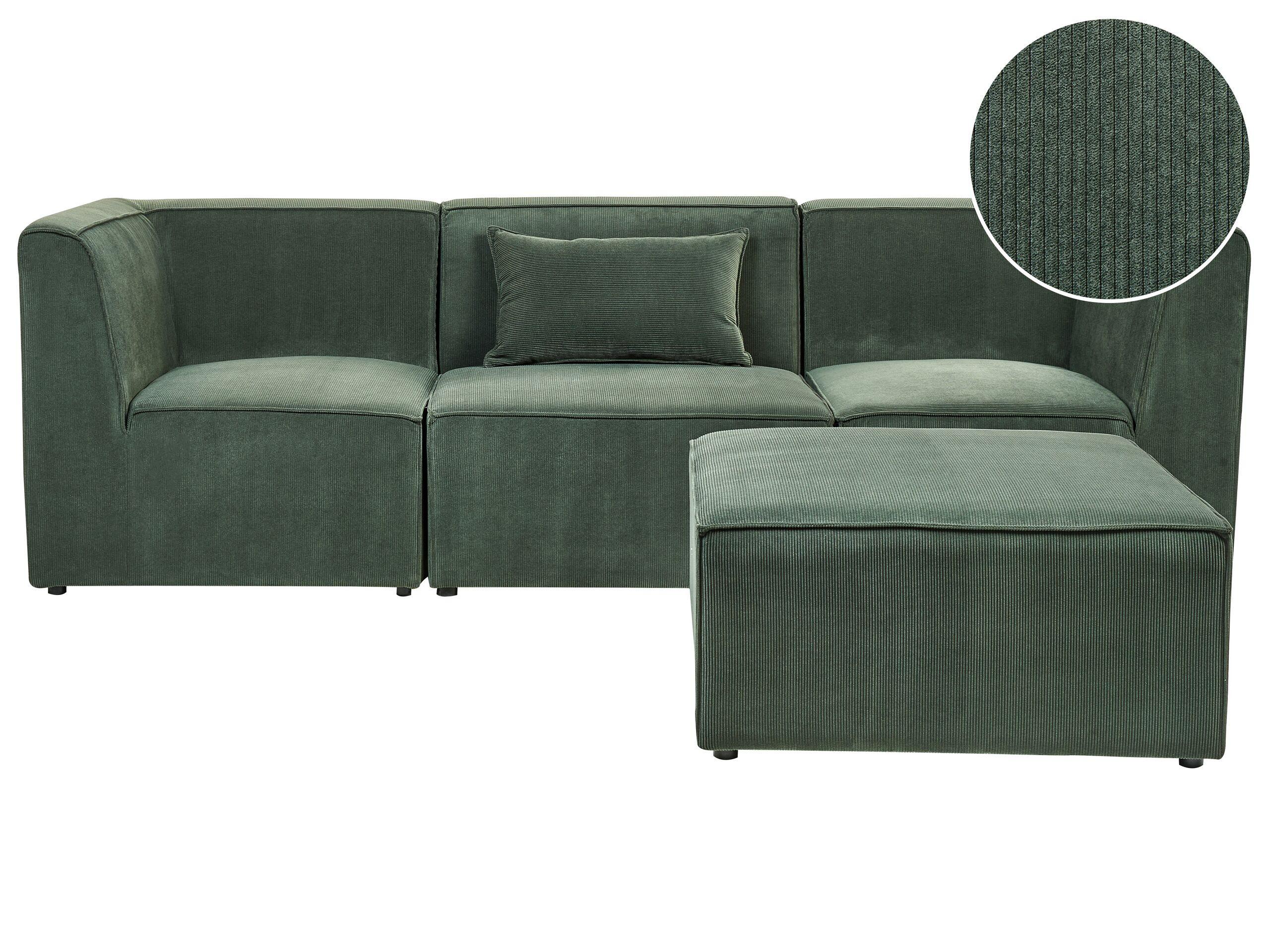 Beliani Sofa mit Ottomane aus Cord Modern LEMVIG  