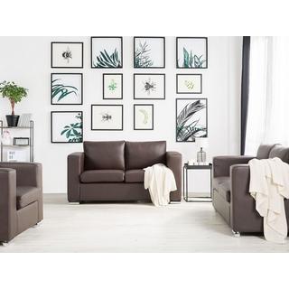 Beliani 2 Sitzer Sofa aus Spaltleder Industriell HELSINKI  