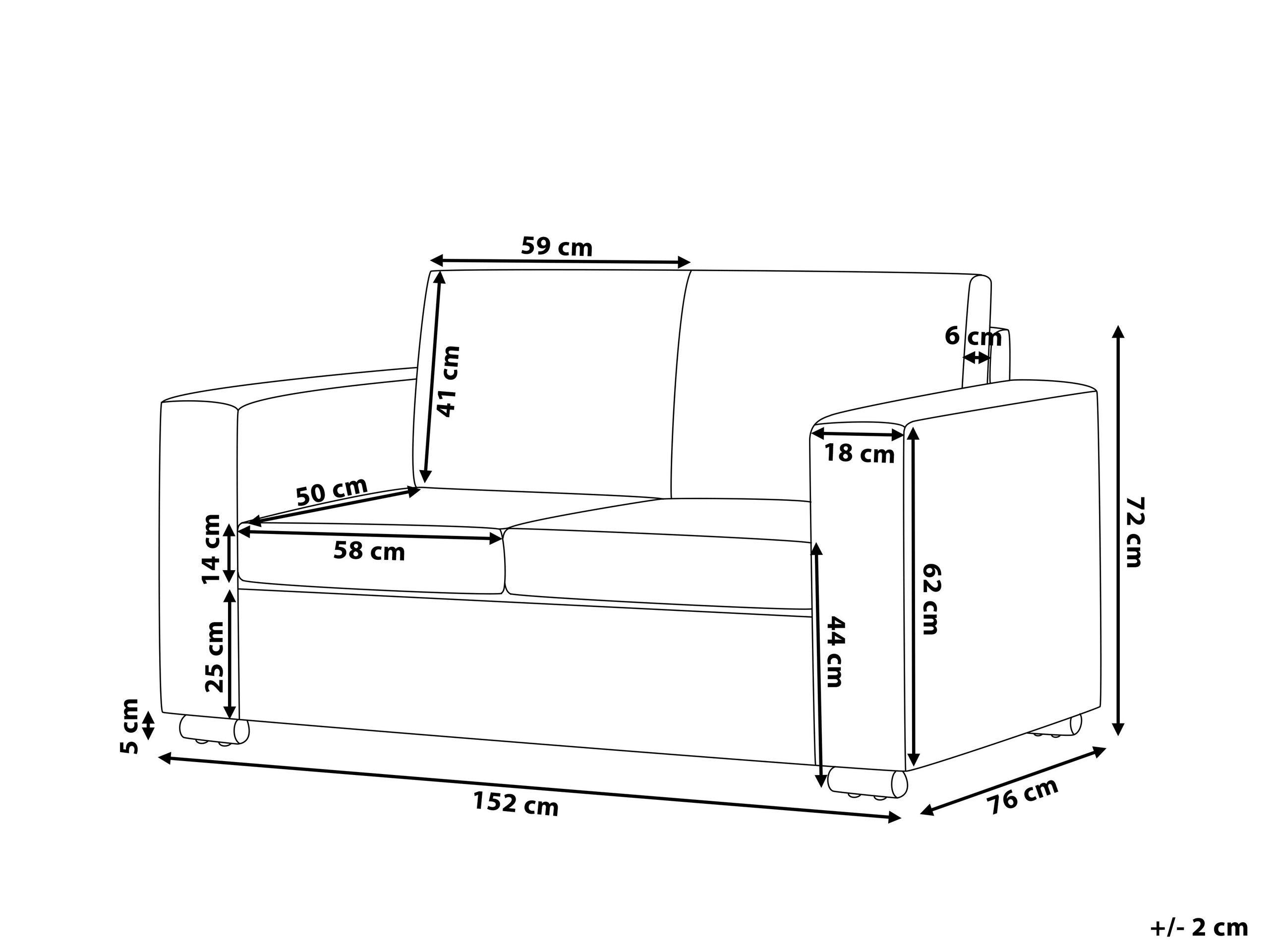 Beliani 2 Sitzer Sofa aus Spaltleder Industriell HELSINKI  