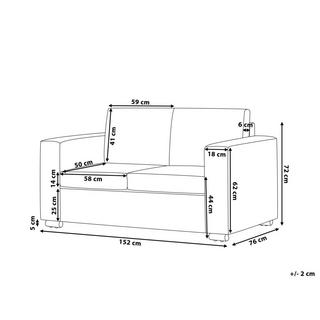 Beliani 2 Sitzer Sofa aus Spaltleder Industriell HELSINKI  