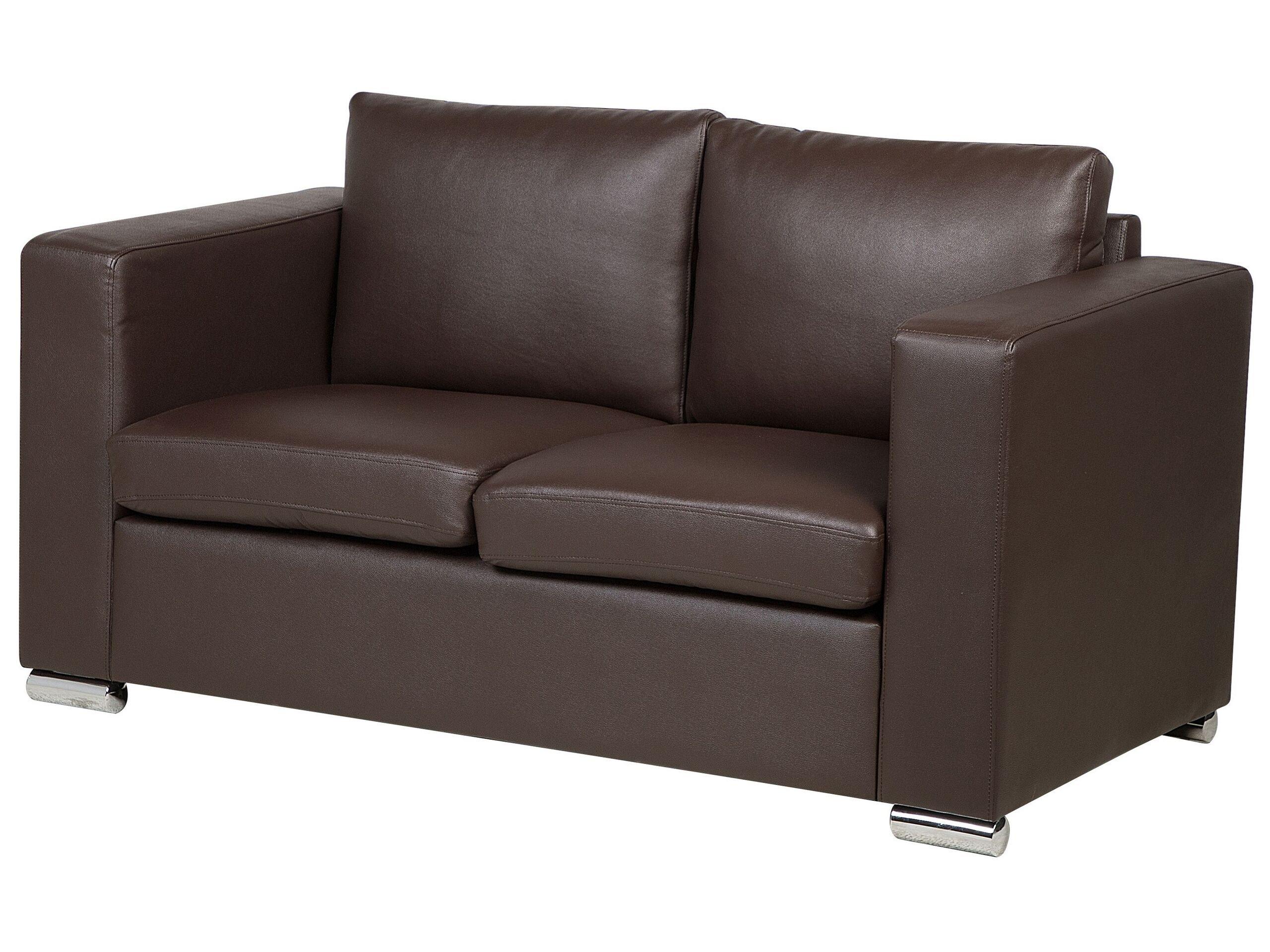 Beliani 2 Sitzer Sofa aus Spaltleder Industriell HELSINKI  