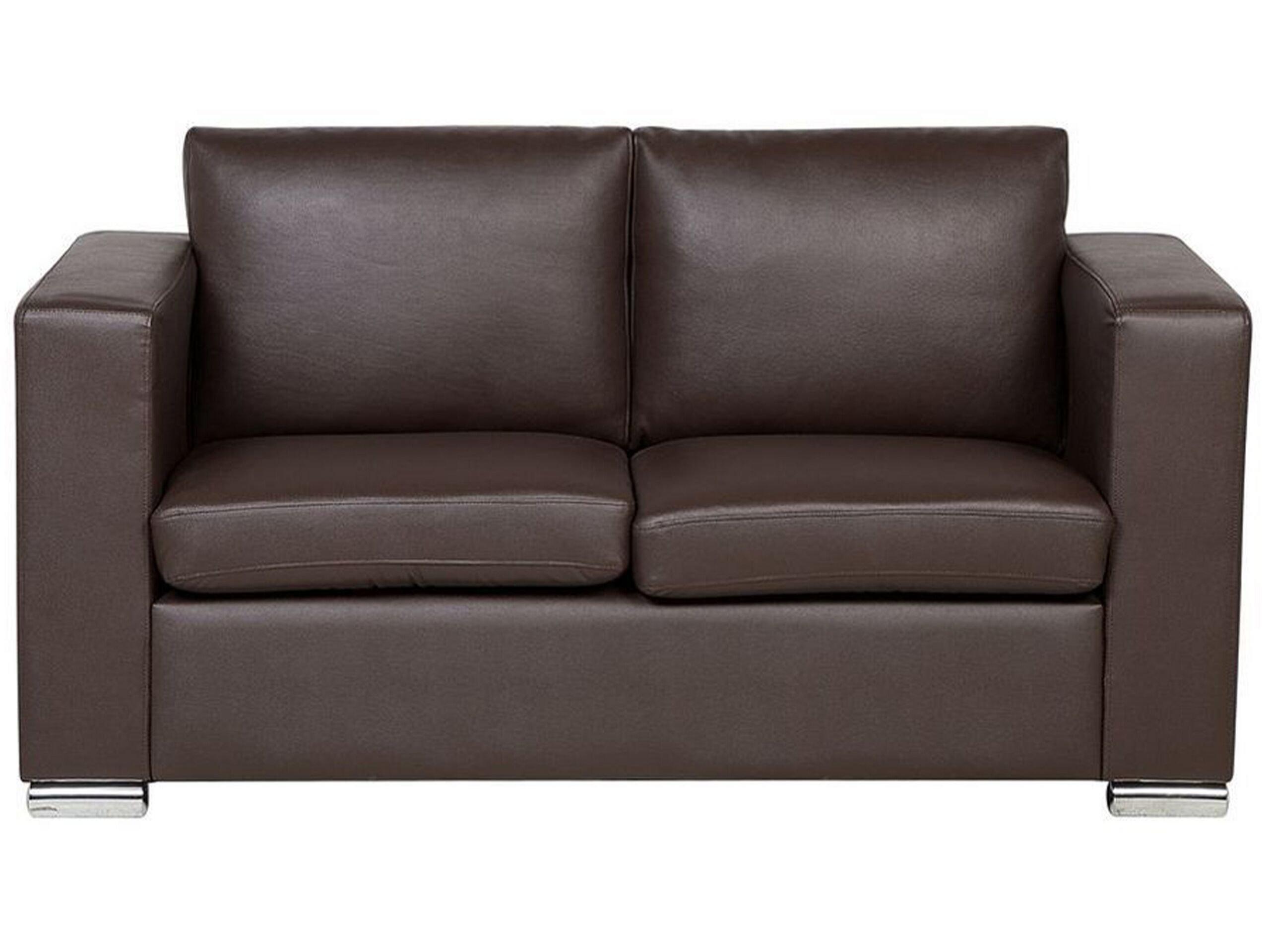 Beliani 2 Sitzer Sofa aus Spaltleder Industriell HELSINKI  