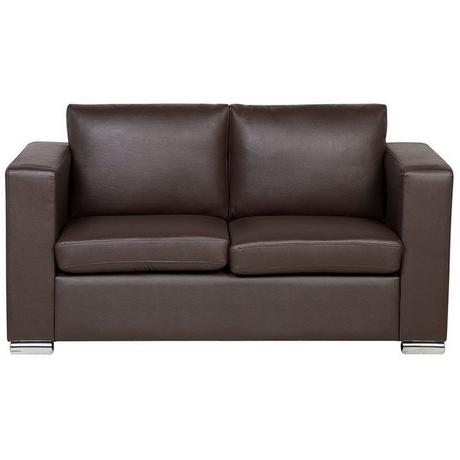 Beliani 2 Sitzer Sofa aus Spaltleder Industriell HELSINKI  