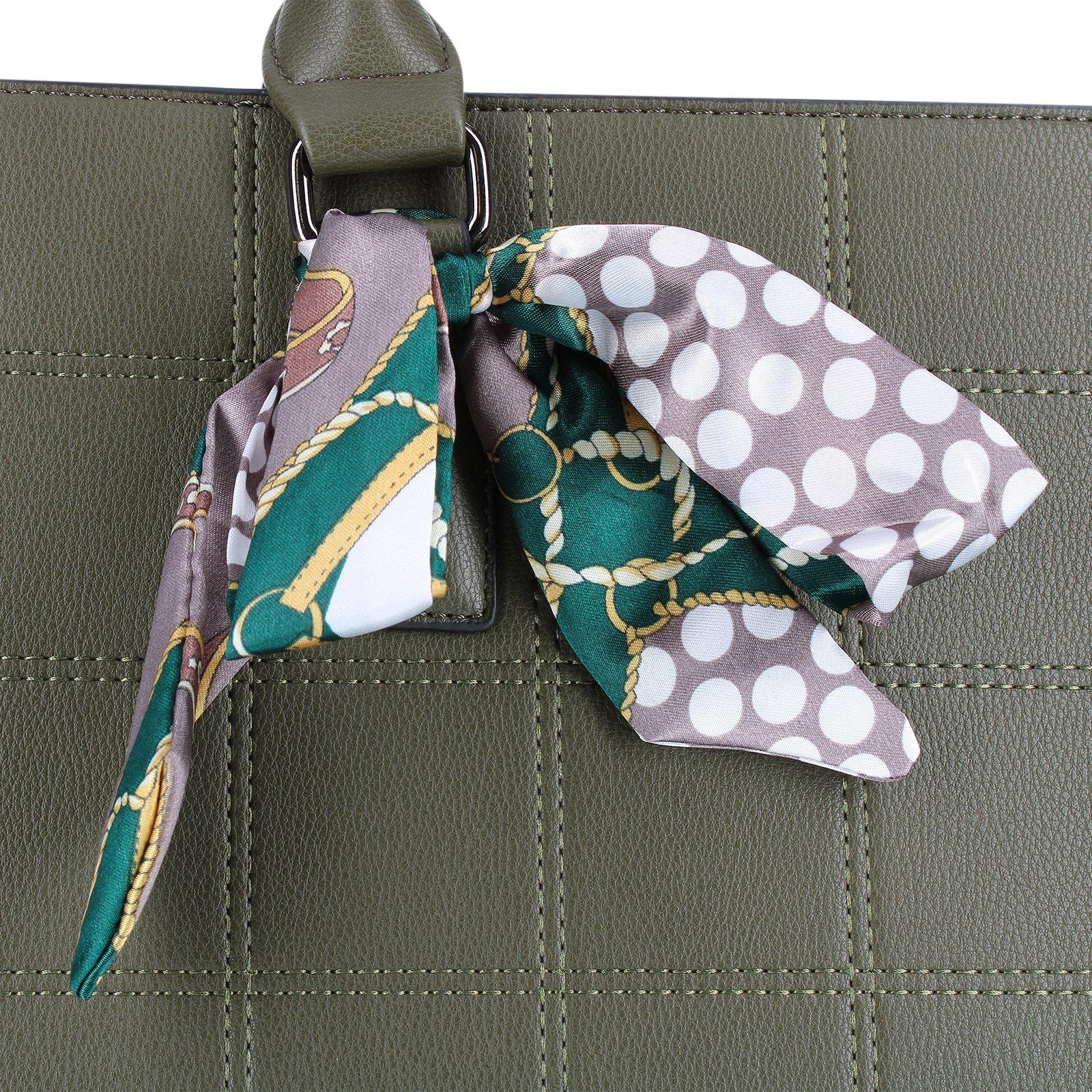 Gallantry  Borsa shopper con foulard verde kaki 