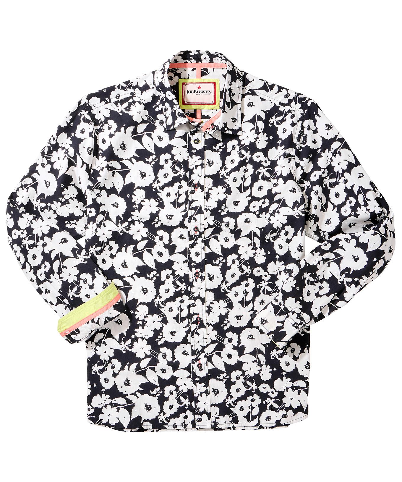 Joe Browns Camicia Monocromatica a Maniche Lunghe con Motivo Floreale  