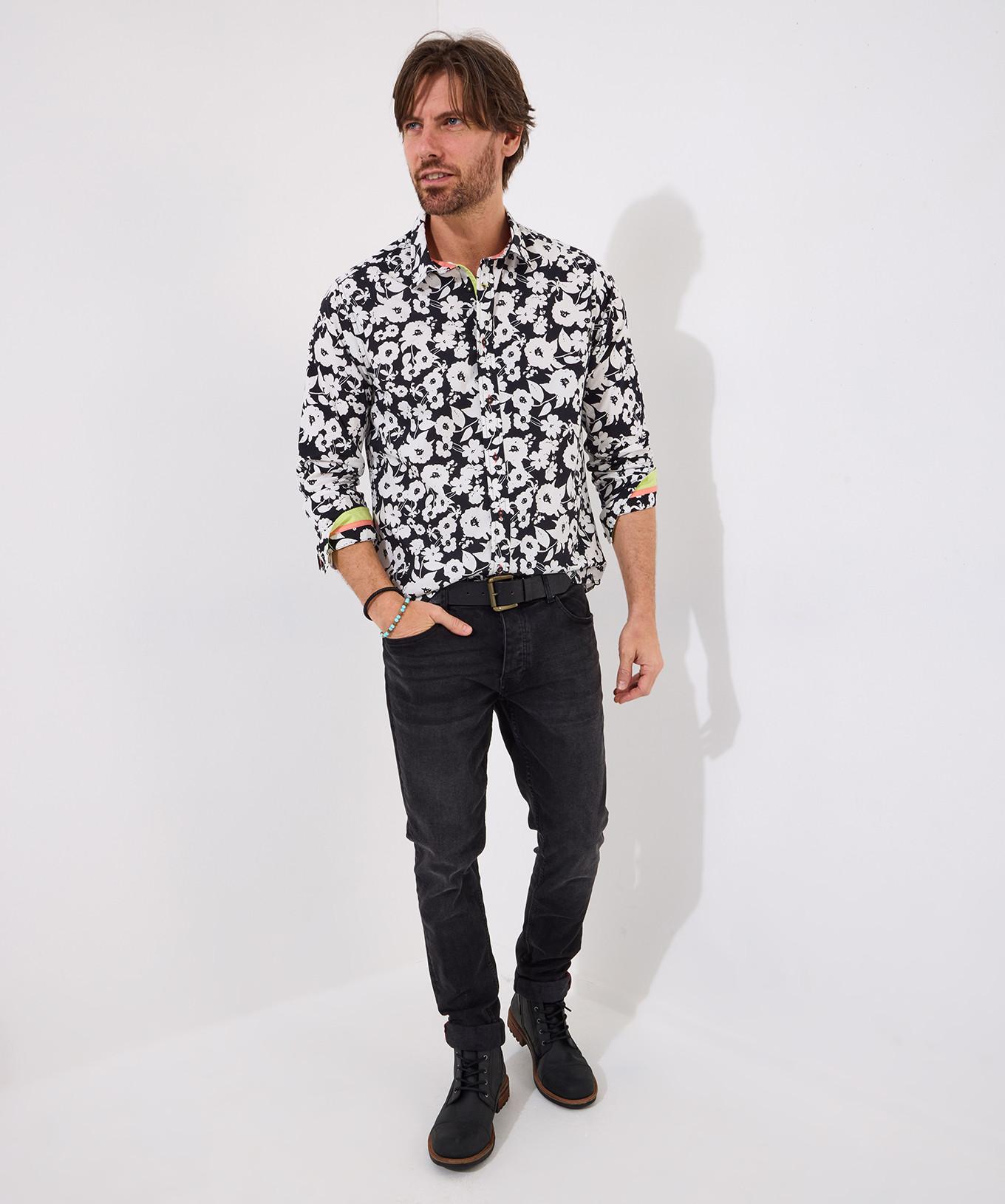 Joe Browns Camicia Monocromatica a Maniche Lunghe con Motivo Floreale  