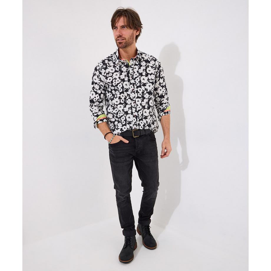 Joe Browns Monochromes Langarmhemd mit Blumenmuster  