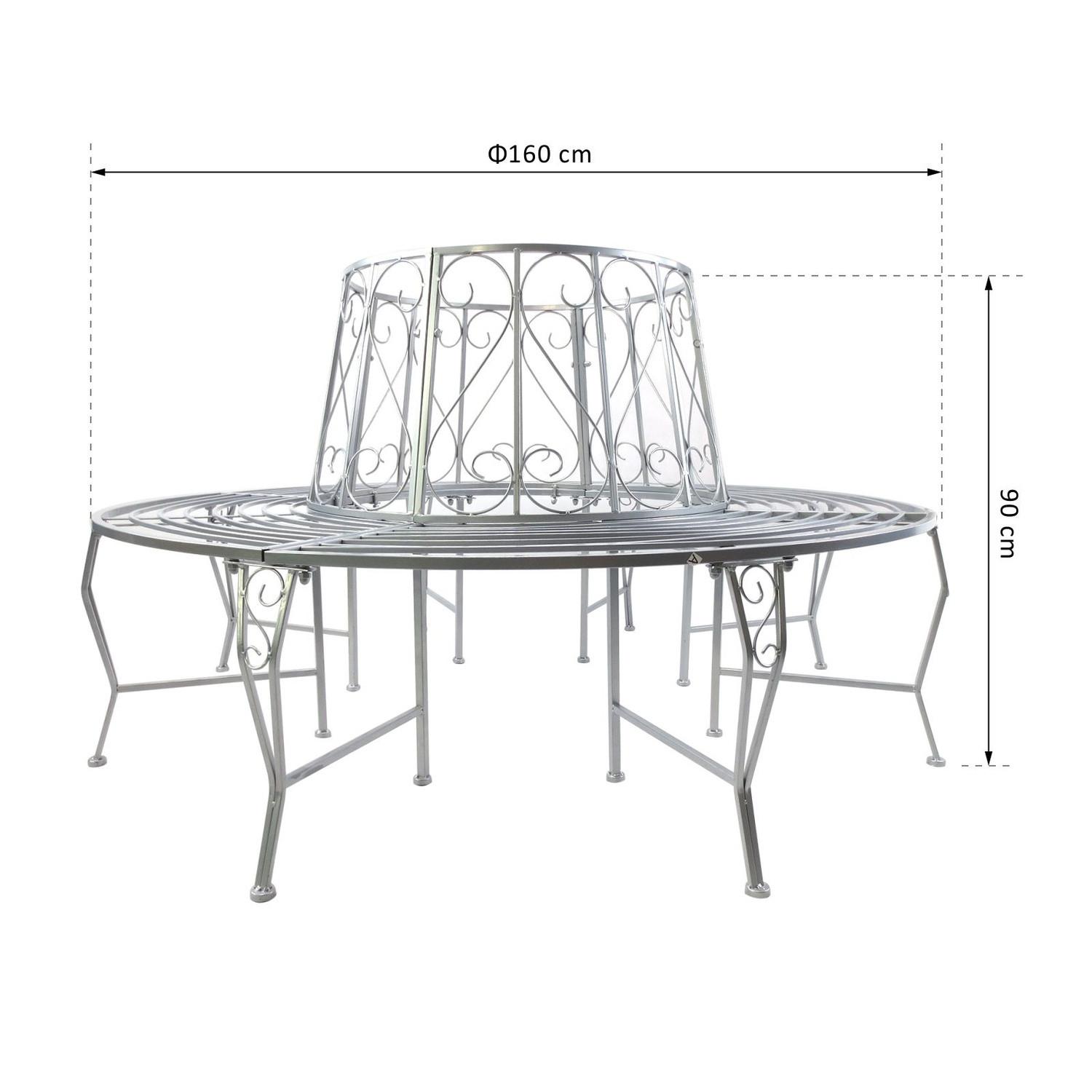 Outsunny Panchina Per Alberi Panchina Rotonda Panchina Da Giardino A 360° Panchine Per Alberi In Metallo ∅160 Cm  