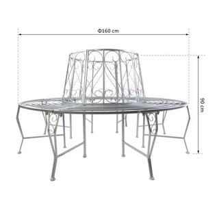 Outsunny Panchina Per Alberi Panchina Rotonda Panchina Da Giardino A 360° Panchine Per Alberi In Metallo ∅160 Cm  