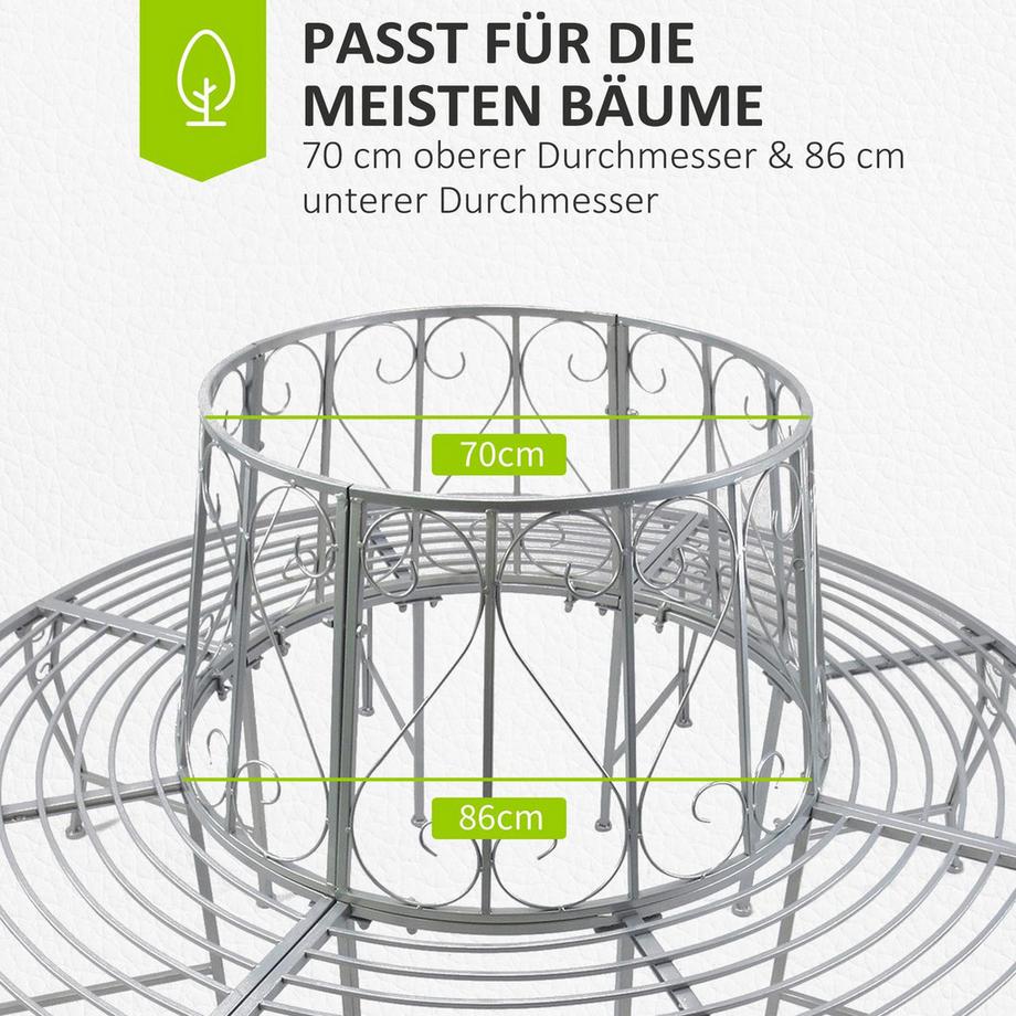 Northio Panchina Per Alberi Panchina Rotonda Panchina Da Giardino A 360° Panchine Per Alberi In Metallo ∅160 Cm  