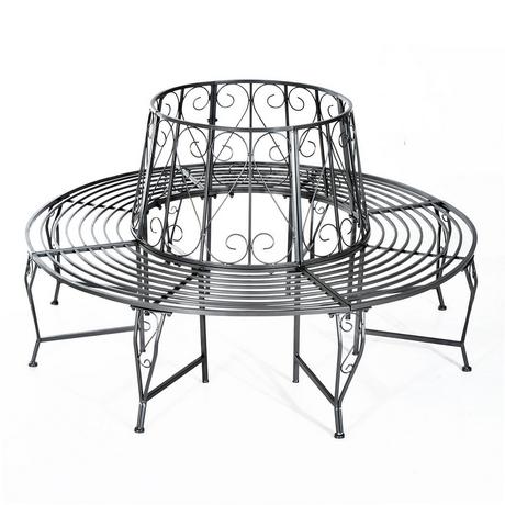 Outsunny Panchina Per Alberi Panchina Rotonda Panchina Da Giardino A 360° Panchine Per Alberi In Metallo ∅160 Cm  