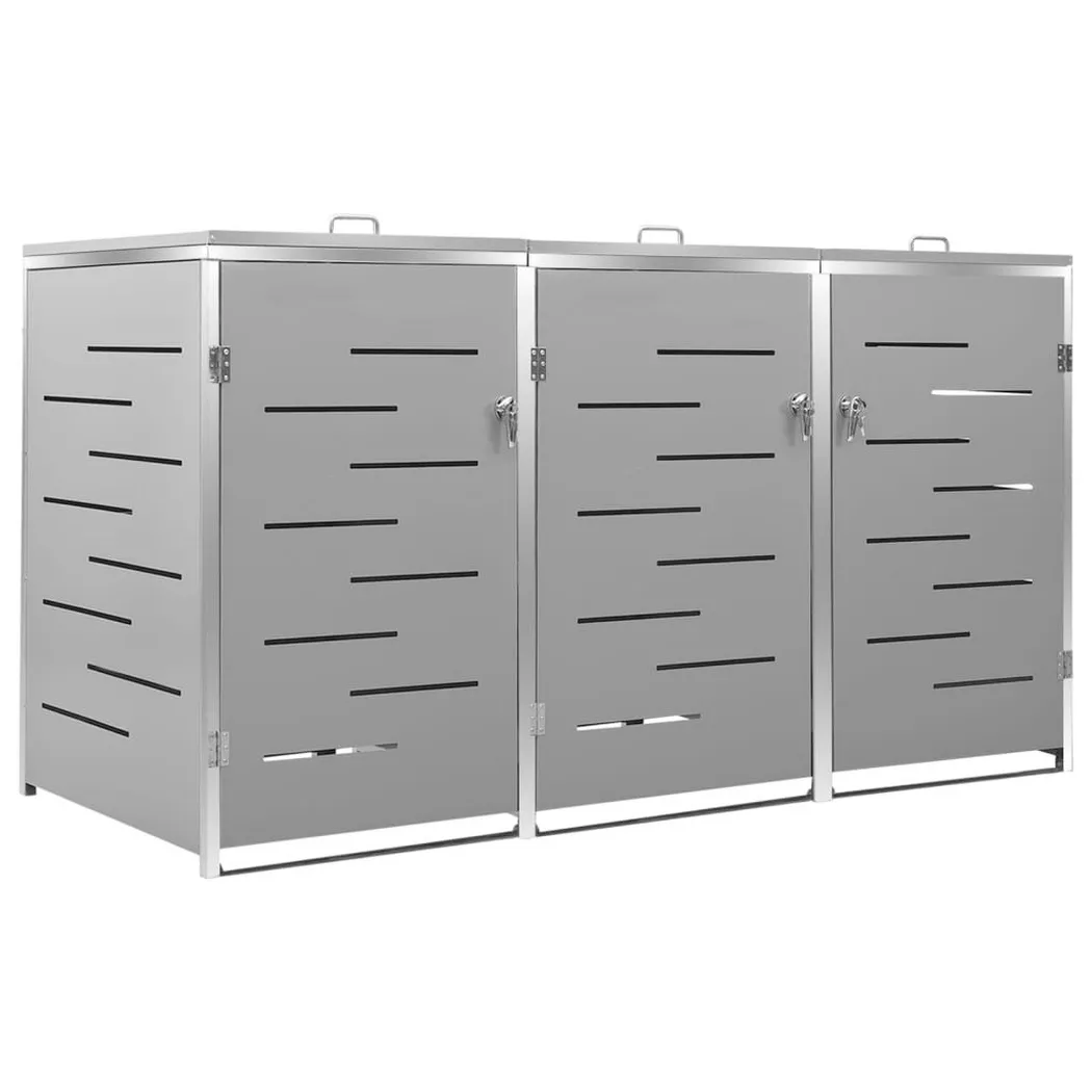 VidaXL - Mülltonnenbox edelstahl, One Size, Grau