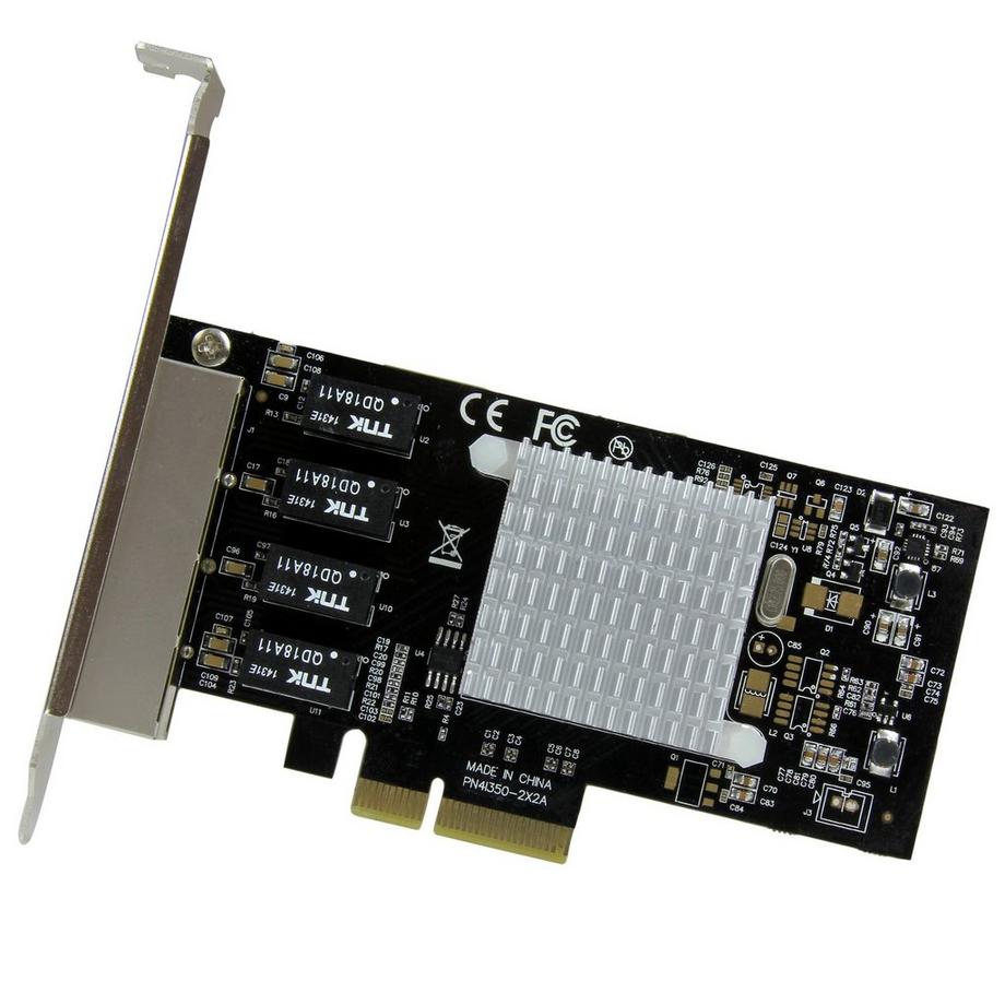 STARTECH.COM  Scheda di rete PCIe Gigabit Power over Ethernet a 4 porte - Adattatore PCI express - Intel I350 NIC 
