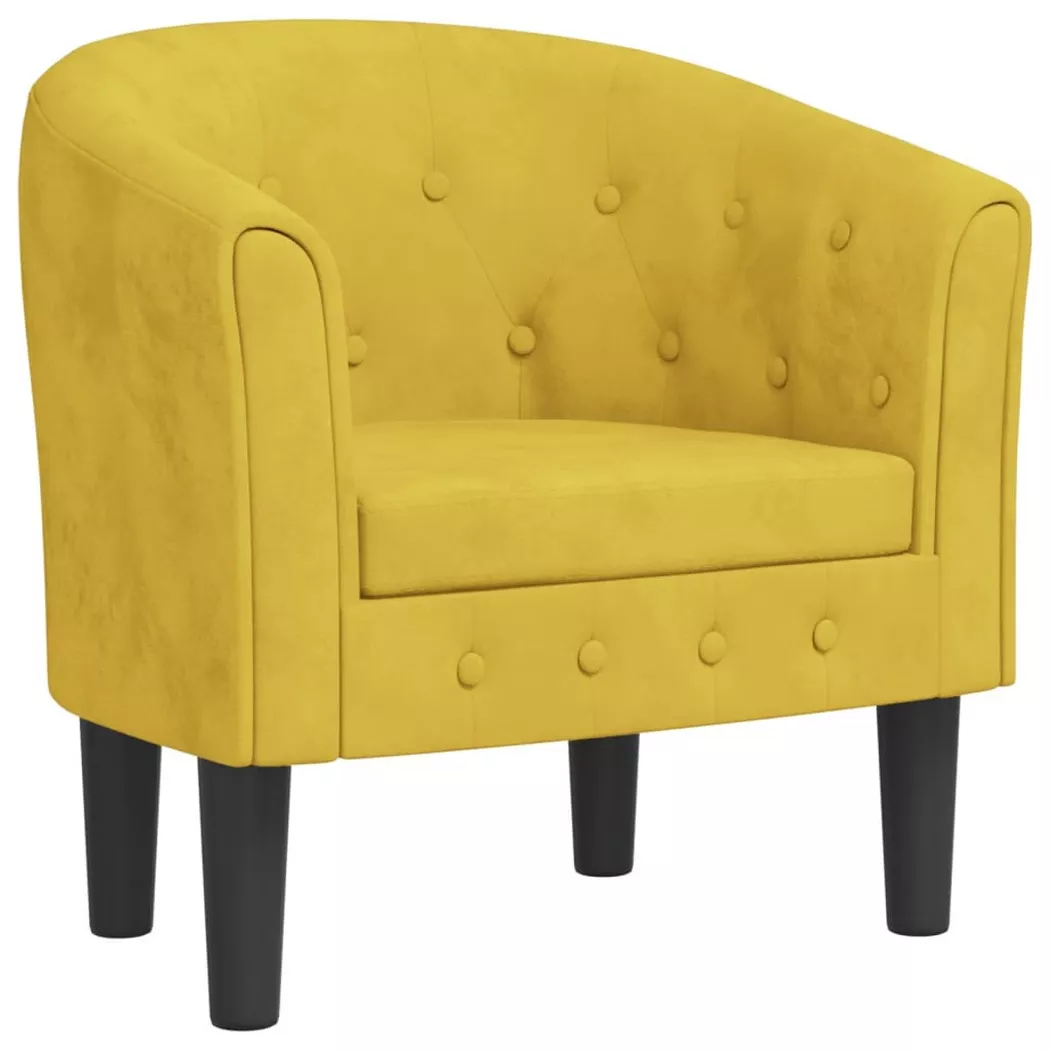 vidaXL Fauteuil cabriolet jaune velours