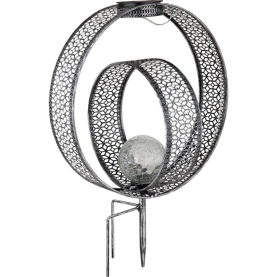 mutoni Solarleuchte Metall silber antik LED  