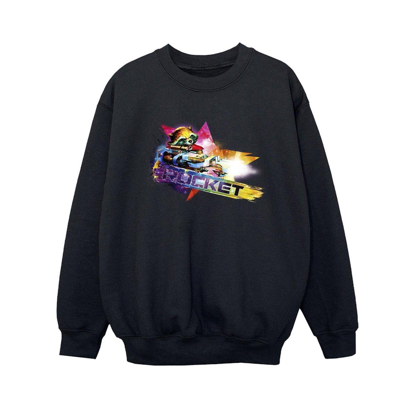 Image of Guardians Of The Galaxy Abstract Rocket Raccoon Sweatshirt Unisex Schwarz 140/146