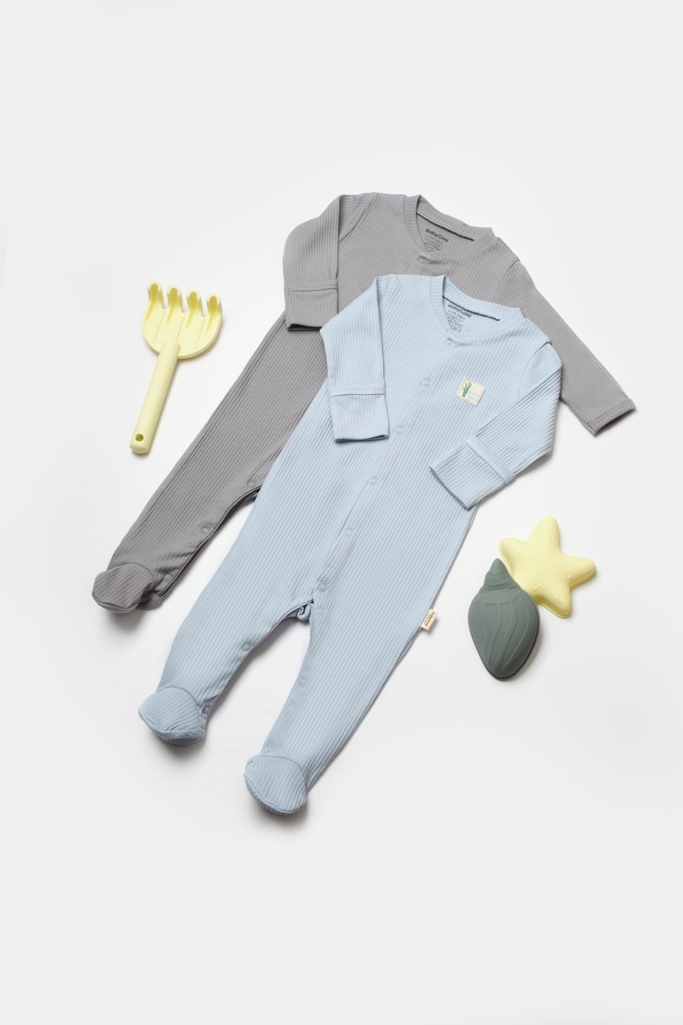 Image of Strampler Mit Füßen, 2 Pack Unisex Blau 68