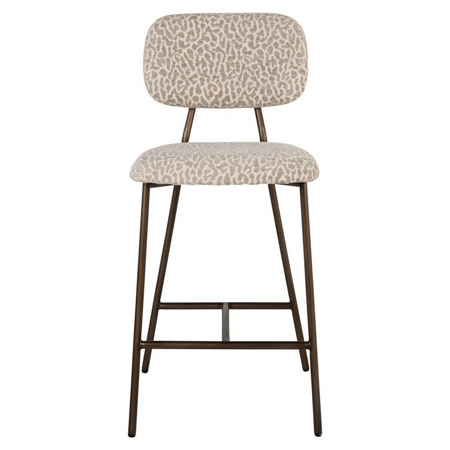 Richmond Interiors Chaise de comptoir Xenia beige léopard (lot de 2) (adapté aux collectivités)  