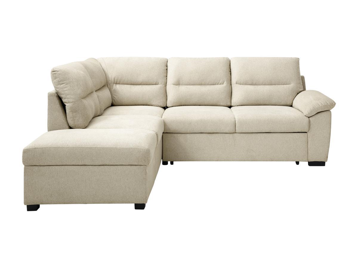 Vente-unique Ecksofa mit Schlaffunktion - Ecke links - Stoff - Beige - TOLMINA  