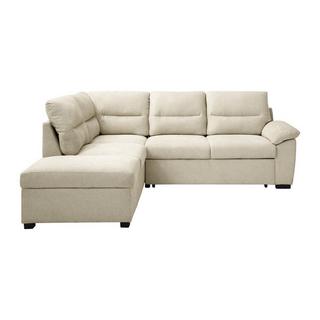 Vente-unique Ecksofa mit Schlaffunktion - Ecke links - Stoff - Beige - TOLMINA  