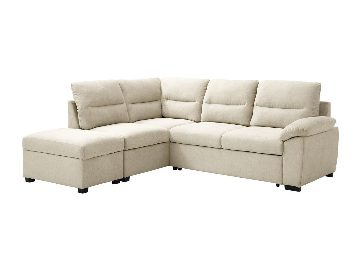 Vente-unique Ecksofa mit Schlaffunktion - Ecke links - Stoff - Beige - TOLMINA  