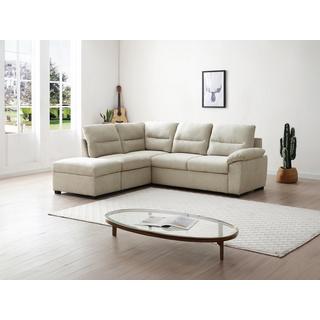 Vente-unique Ecksofa mit Schlaffunktion - Ecke links - Stoff - Beige - TOLMINA  