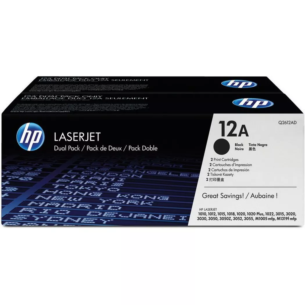 Hewlett-Packard – HP Toner-Modul 12A schwarz Q2612AD LaserJet 1010 2 Stück, One Size