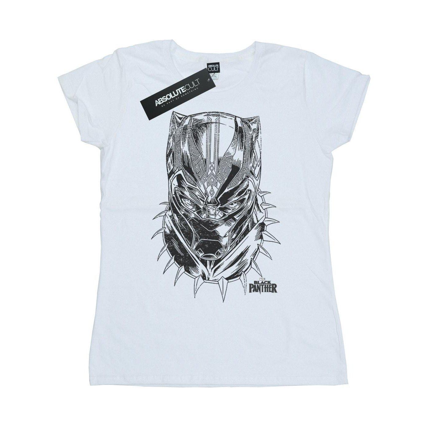 Image of Black Panther Spray Headshot Tshirt Damen Weiss L