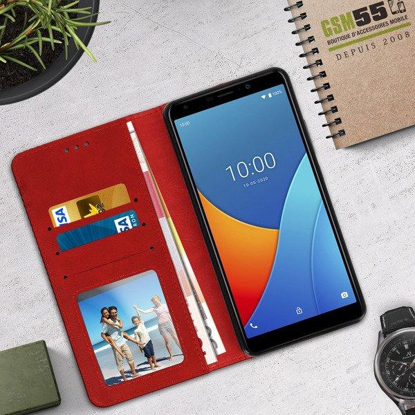 Avizar  Étui Wiko Sunny 5 Portefeuille Rouge 