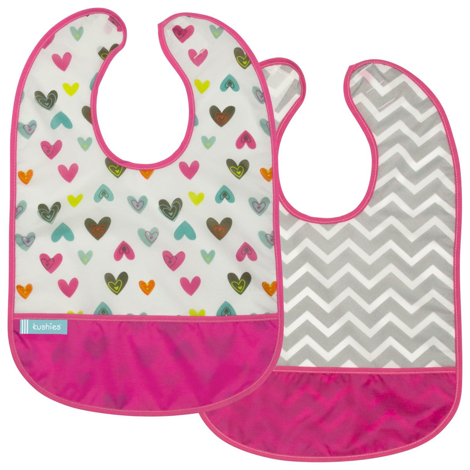 Image of Lätzchen Ohne Ärmel Cleanbib Herz & Chevron Unisex Multicolor ONE SIZE