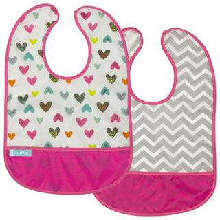 Kushies  Lätzchen ohne Ärmel CleanBib Herz & Chevron 