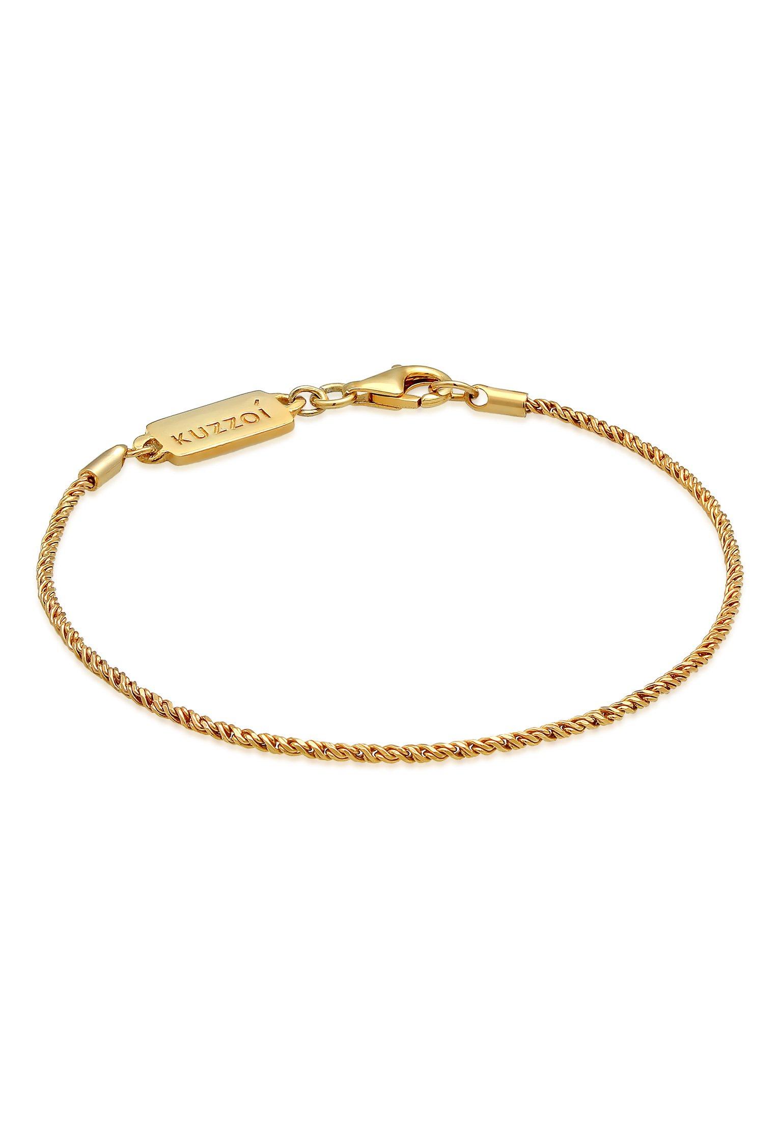 Image of Armband Basic Kordelkette Gedreht 925 Silber Damen Gold 21cm