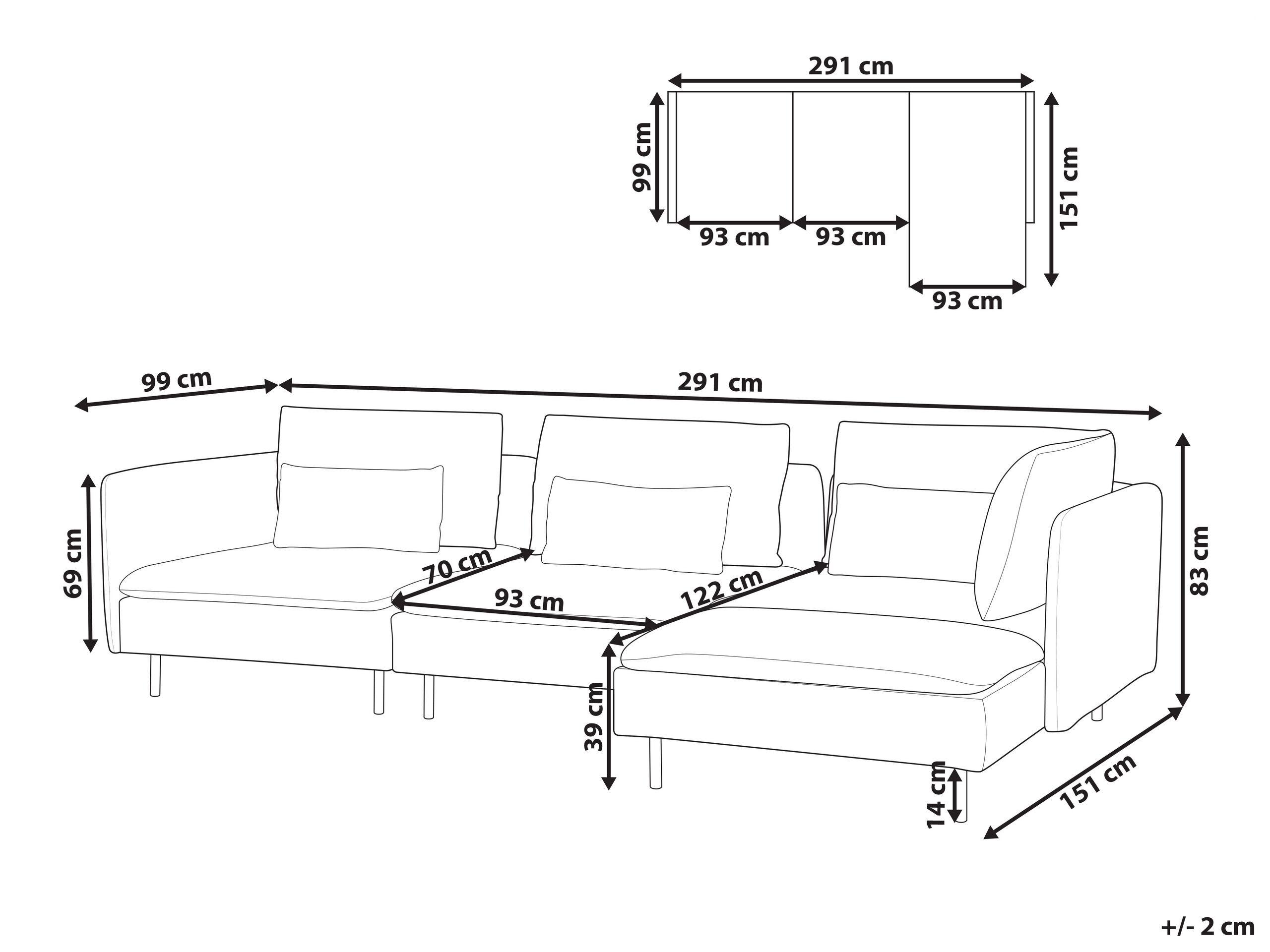 Beliani Modulsofa aus Cord Modern EGERIS  