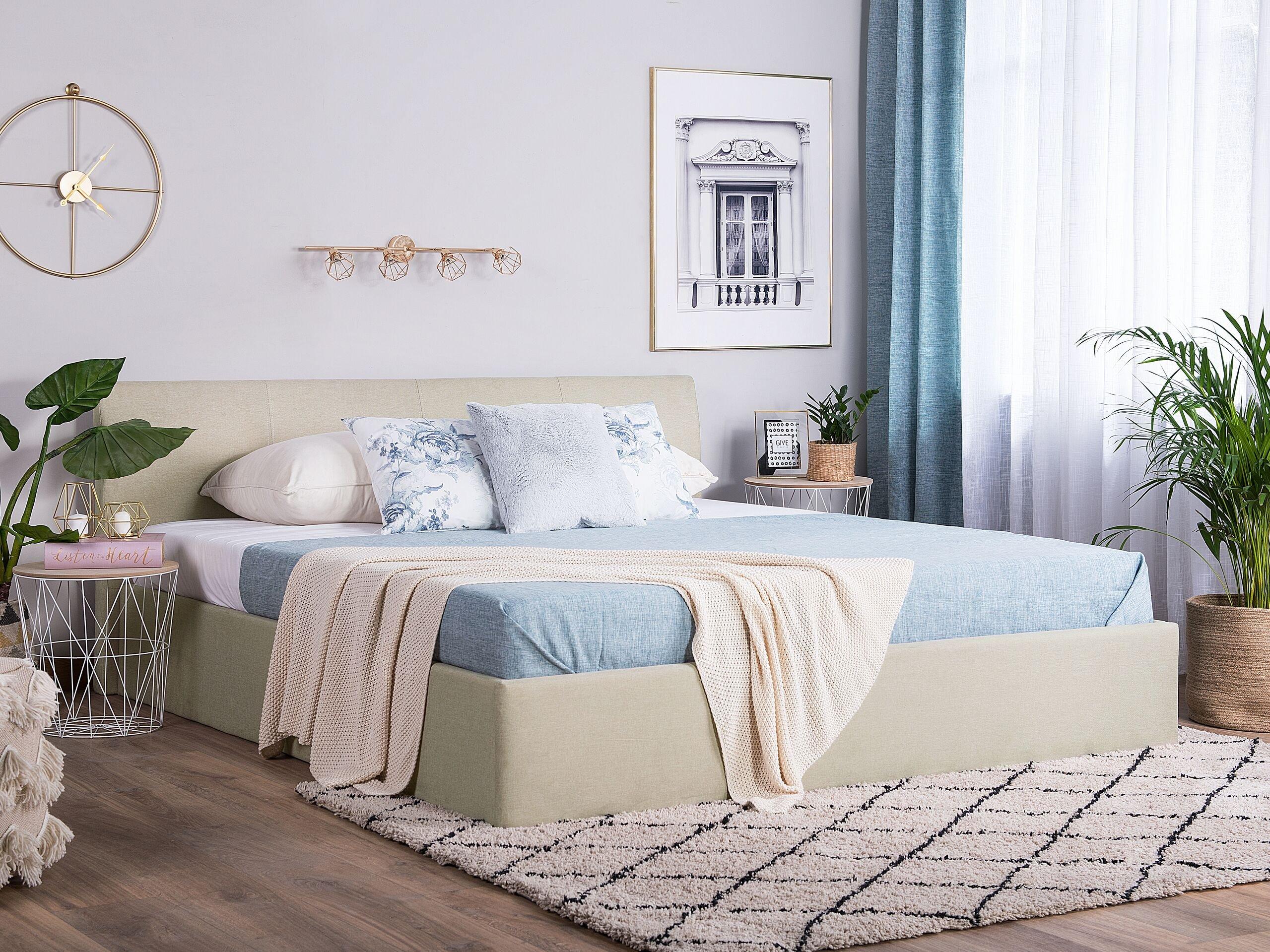 Beliani Bett mit Lattenrost aus Polyester Modern ORBEY  