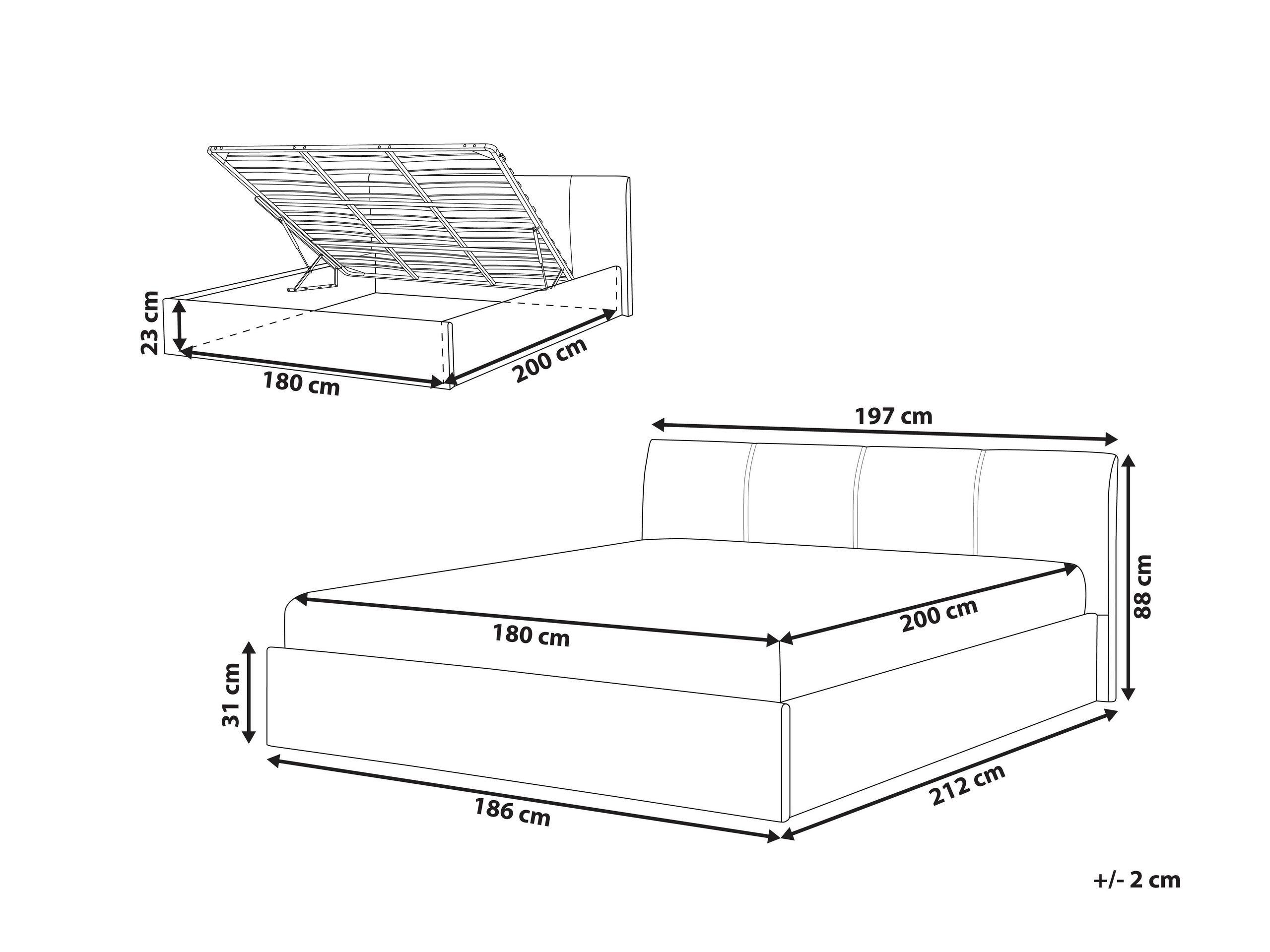 Beliani Bett mit Lattenrost aus Polyester Modern ORBEY  