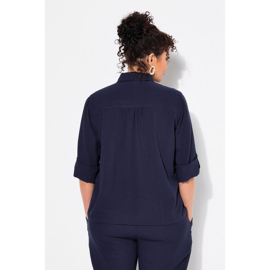 Ulla Popken Hemdkragen Knopf Langarm Jacke  