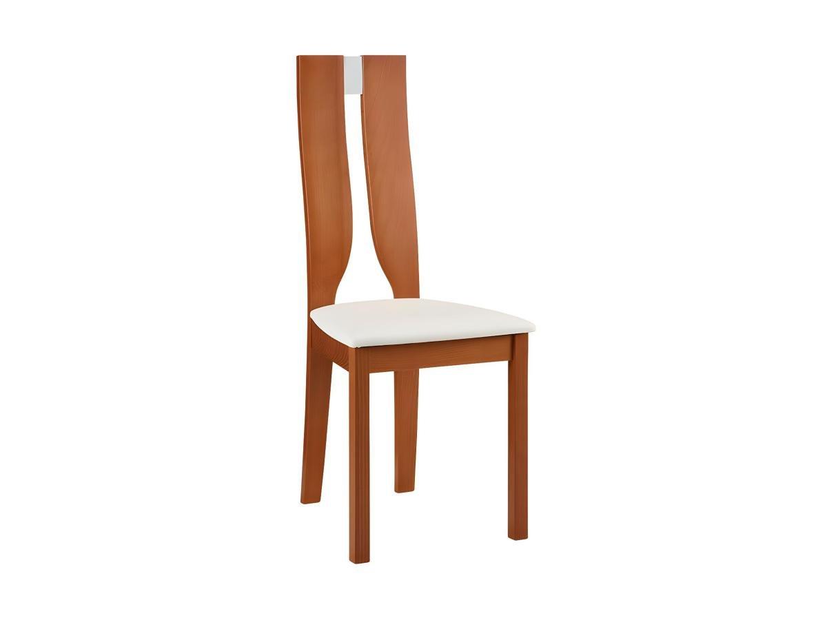 Vente-unique Lot de 2 chaises SILVIA Hêtre massif Merisier  