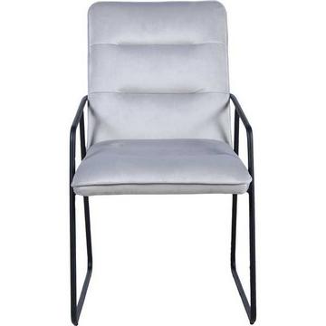 Fauteuil velours gris clair (lot de 2)